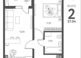 1-ком. квартира на продажу, 37 м2, Липецк