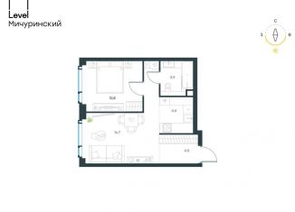 Продается двухкомнатная квартира, 39.8 м2, Москва, ЗАО, жилой комплекс Левел Мичуринский, к2