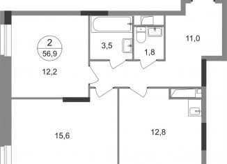 Продается 2-ком. квартира, 56.9 м2, Московский, ЖК Первый Московский