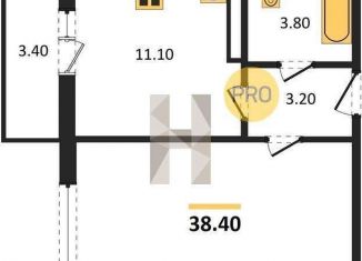 Продается 1-ком. квартира, 38 м2, посёлок Отрадное