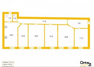 Продаю пятикомнатную квартиру, 113.2 м2, Санкт-Петербург, Загородный проспект, 21-23, Центральный район