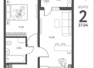 Продажа 1-комнатной квартиры, 37 м2, Липецк