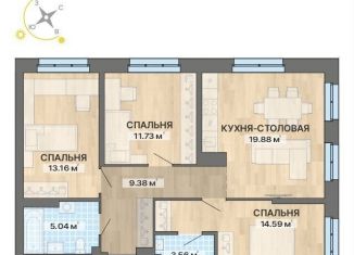 Продается 3-ком. квартира, 77.3 м2, Екатеринбург