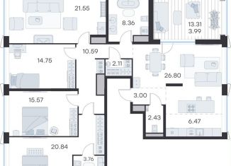 Пятикомнатная квартира на продажу, 140.2 м2, Санкт-Петербург, муниципальный округ Морской