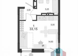 Продается 1-комнатная квартира, 33.4 м2, Красноярск, Октябрьский район