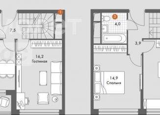 Продажа трехкомнатной квартиры, 84 м2, посёлок Развилка, Римский проезд, 9, ЖК Римский