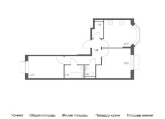 Продается 2-комнатная квартира, 57.3 м2, Москва, жилой комплекс Квартал Домашний, 2