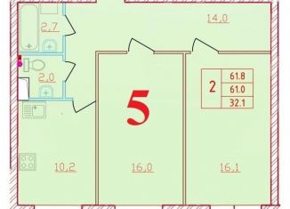 Продам 2-комнатную квартиру, 61.8 м2, Ленинградская область, Северная улица, 20