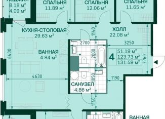 Продается 4-ком. квартира, 123 м2, Санкт-Петербург, Магнитогорская улица, 3к2, метро Ладожская