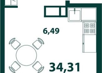 Продам 1-ком. квартиру, 34.3 м2, Ульяновск, жилой комплекс Аквамарин-2, 3, Засвияжский район