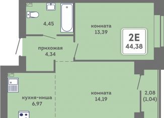 Продажа двухкомнатной квартиры, 44.4 м2, Пермь