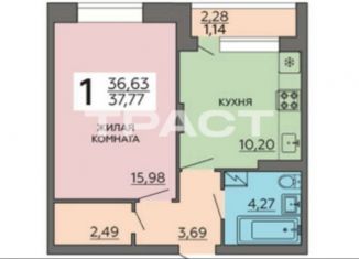 Продается 1-комнатная квартира, 37.7 м2, Воронеж