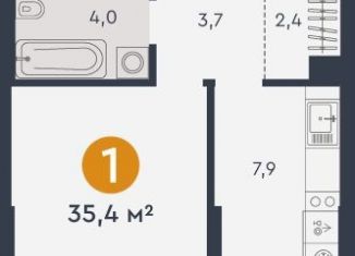 Продаю однокомнатную квартиру, 35.5 м2, Екатеринбург, Кировский район