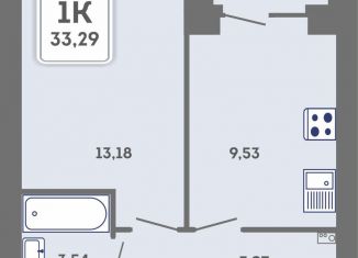 Продам 1-ком. квартиру, 33.3 м2, Пермь, Кировский район