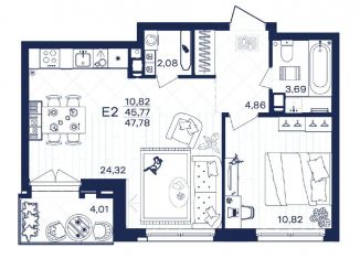 Продаю 1-ком. квартиру, 47.8 м2, Тульская область