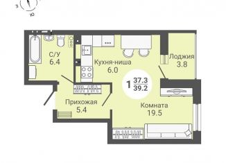 Продается квартира студия, 41.1 м2, Новосибирск, улица Петухова, 168с2