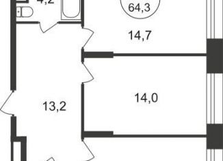 Продаю 2-ком. квартиру, 64.3 м2, Москва, 11-я фаза, к4