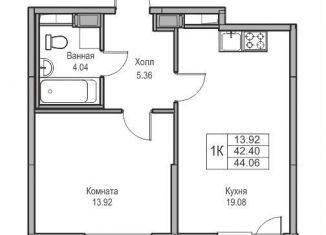 Продаю 1-ком. квартиру, 42.4 м2, Санкт-Петербург, Приморский район, Ивинская улица, 1к2