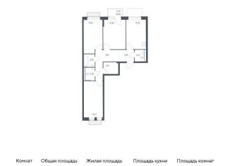 Продается 3-ком. квартира, 79.1 м2, село Лайково, жилой комплекс Рублёвский Квартал, 60