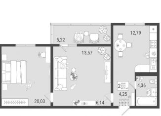 Продажа 2-комнатной квартиры, 62.9 м2, Самарская область