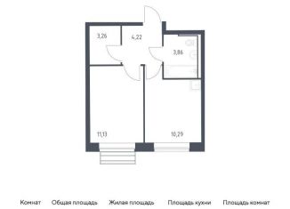 Продается однокомнатная квартира, 32.8 м2, село Лайково, жилой комплекс Рублёвский Квартал, 60