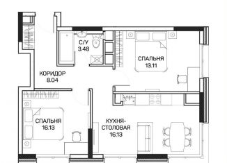 Продам двухкомнатную квартиру, 51.4 м2, Москва, улица Корнейчука, 27с7, метро Бибирево