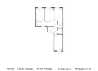 Продается 3-комнатная квартира, 78.4 м2, Московская область, жилой комплекс Мытищи Парк, к5
