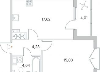 Продажа 1-комнатной квартиры, 42.9 м2, посёлок Стрельна, ЖК Любоград