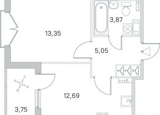 Продаю однокомнатную квартиру, 36.8 м2, посёлок Стрельна