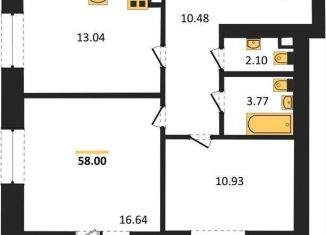 Продаю двухкомнатную квартиру, 58.2 м2, Воронежская область, Кленовая улица, 3