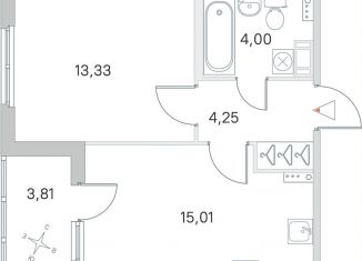 Продажа 1-ком. квартиры, 38.5 м2, посёлок Стрельна, ЖК Любоград