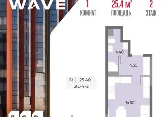 Продам квартиру студию, 25.4 м2, Москва, станция Москворечье