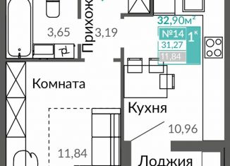 Продаю 1-комнатную квартиру, 31.3 м2, Крым