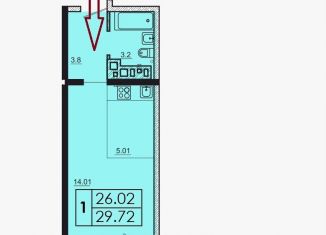 Продам квартиру студию, 29 м2, Иркутск