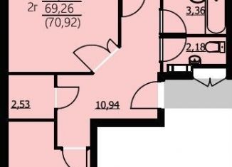 Продажа 2-ком. квартиры, 70.9 м2, Ярославль, Красноборская улица, 38к3, ЖК Алые Паруса