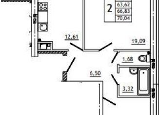 Продается 2-ком. квартира, 70 м2, деревня Алтуховка