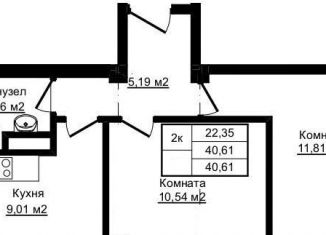 Продажа двухкомнатной квартиры, 40.6 м2, Сочи, Пластунская улица, 104Бк3, микрорайон Заречный