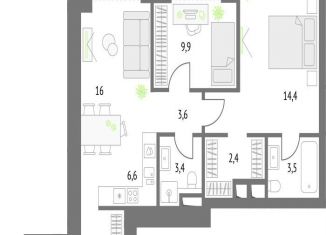 Продается 2-комнатная квартира, 67.4 м2, Москва, метро Бутырская, Огородный проезд, 4с1