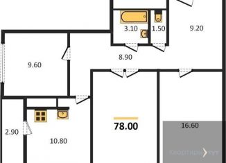 Продается 3-комнатная квартира, 78 м2, Воронеж, улица Фёдора Тютчева, 93А, Железнодорожный район