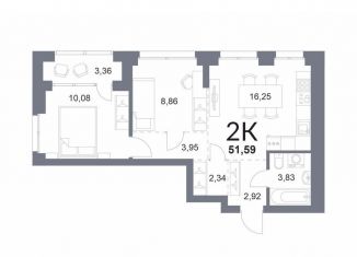 Продается 2-комнатная квартира, 48.2 м2, Новосибирск, Горская улица, 2/1, метро Речной вокзал