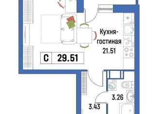 Продается квартира студия, 29.5 м2, Ленинградская область