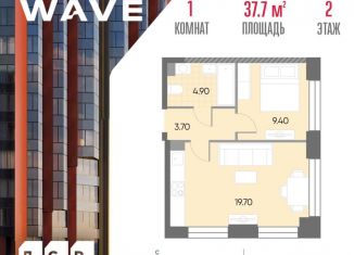 Продам 1-ком. квартиру, 37.7 м2, Москва, ЮАО