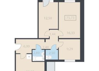 Продажа 3-комнатной квартиры, 75.4 м2, деревня Борисовичи, Завеличенская улица, 18