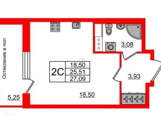 Продам квартиру студию, 25.5 м2, Санкт-Петербург, 1-й Предпортовый проезд, 1, 1-й Предпортовый проезд