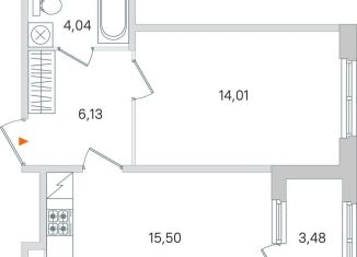 Продается однокомнатная квартира, 41.4 м2, Пушкин