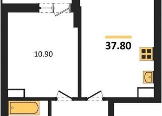Продам 1-ком. квартиру, 37.8 м2, Воронеж, ЖК Микрорайон Боровое, улица Фёдора Тютчева, 93/4