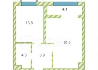 Продаю однокомнатную квартиру, 48 м2, Тюмень, улица Федюнинского, 30, ЖК Ожогино