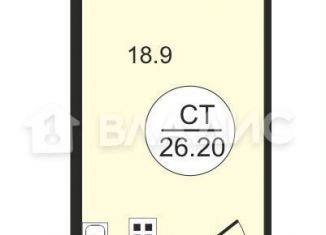 Продам квартиру студию, 26.2 м2, посёлок Парголово, Заречная улица, ЖК На Заречной