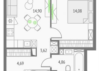 Продается 1-комнатная квартира, 42.2 м2, Москва, метро Дмитровская