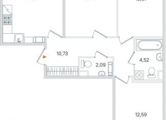 Продается 3-ком. квартира, 78 м2, Пушкин